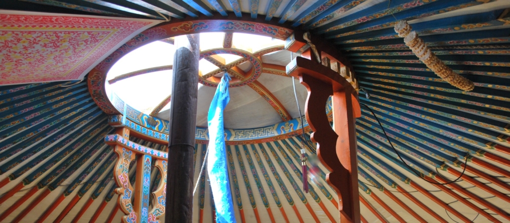 Plafond d'une yourte de Mongolie
